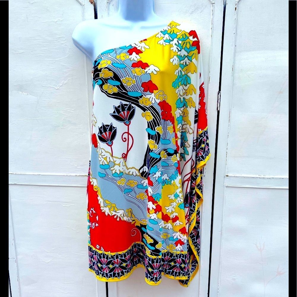 Boston Proper Print Cocktail Dress Kaftan